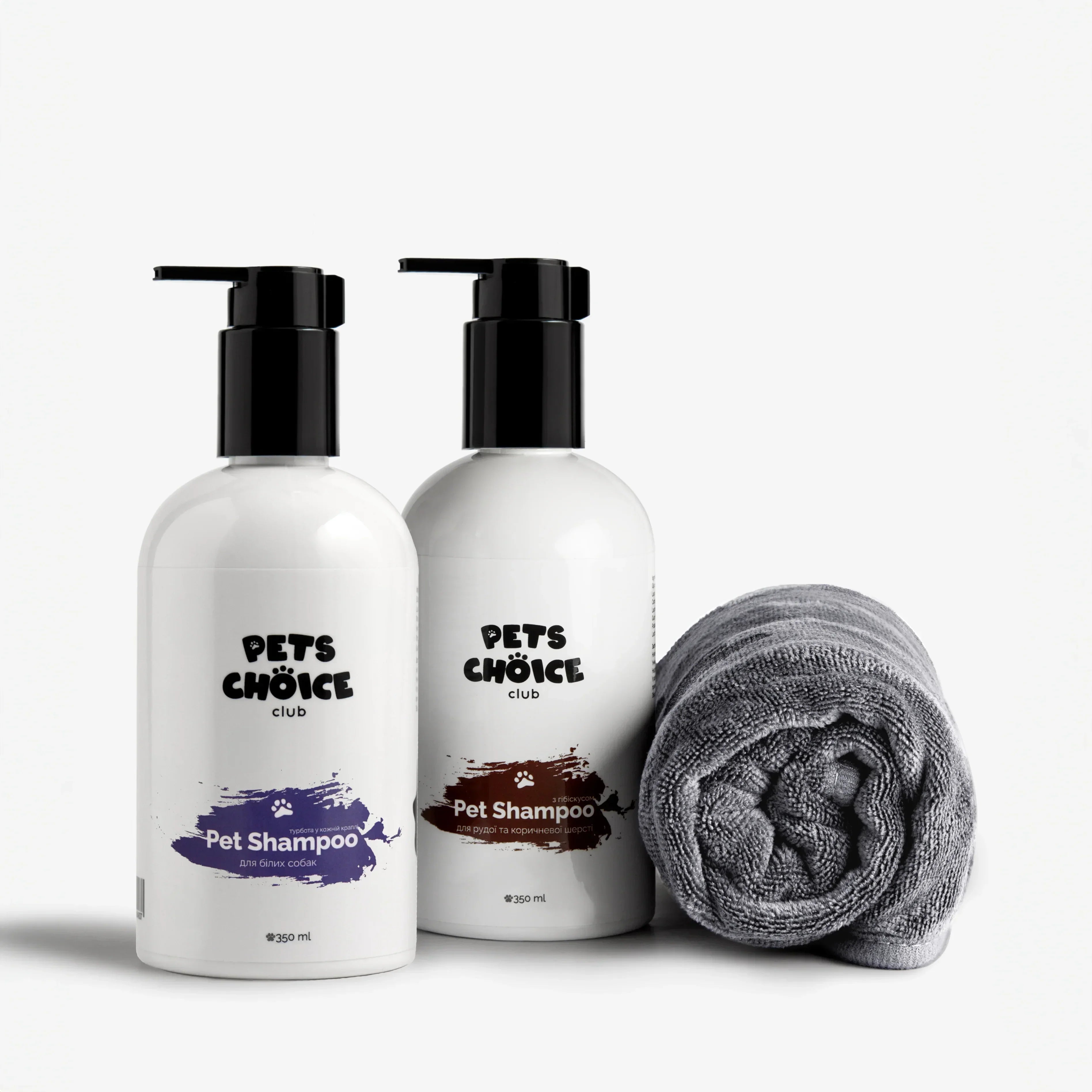 Сірий рушник для собак з мікрофібри PetsChoice.Club