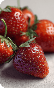 Close-up of fresh strawberries on a light background