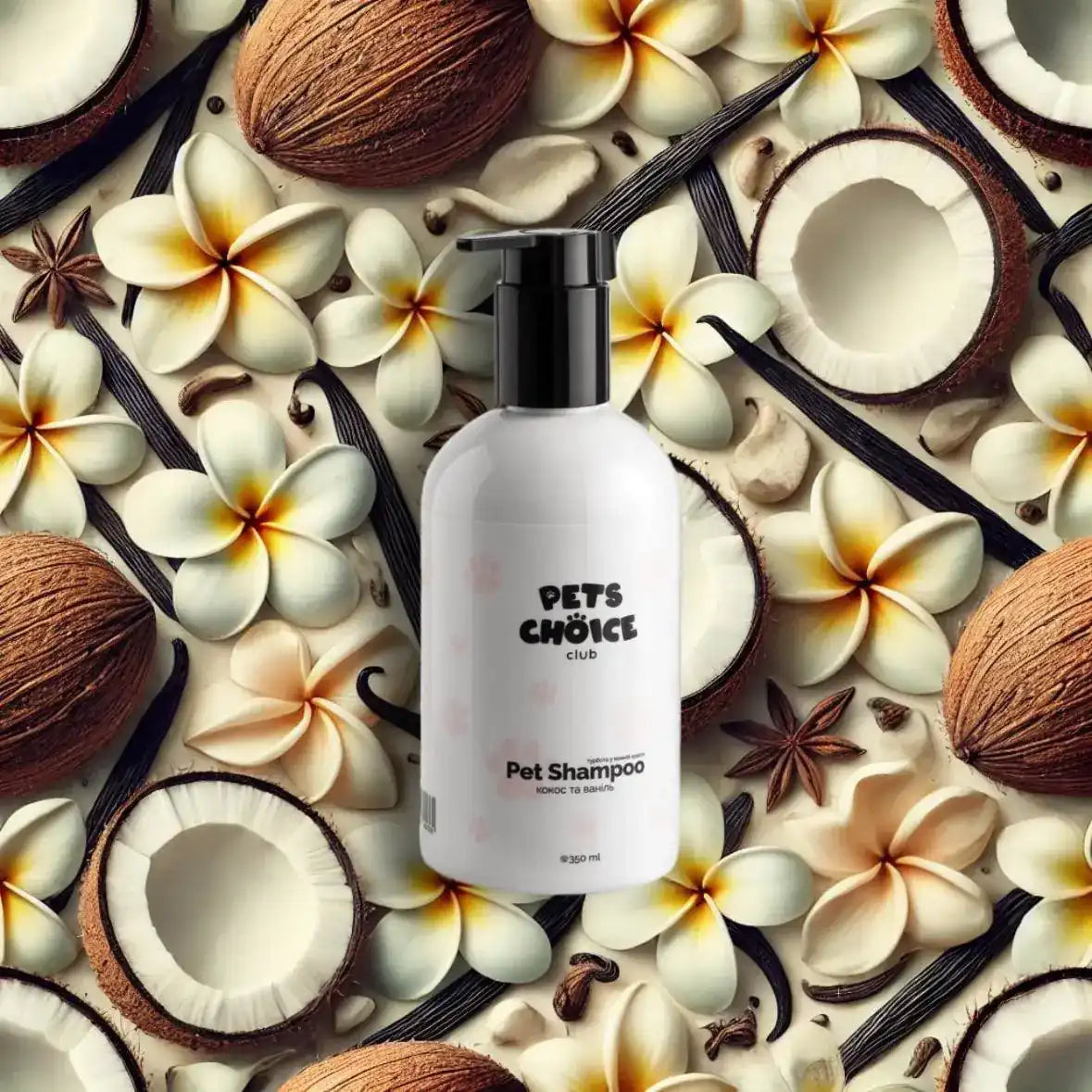 PetsChoice шампунь для собак з натуральним ароматом кокоса та ванілі