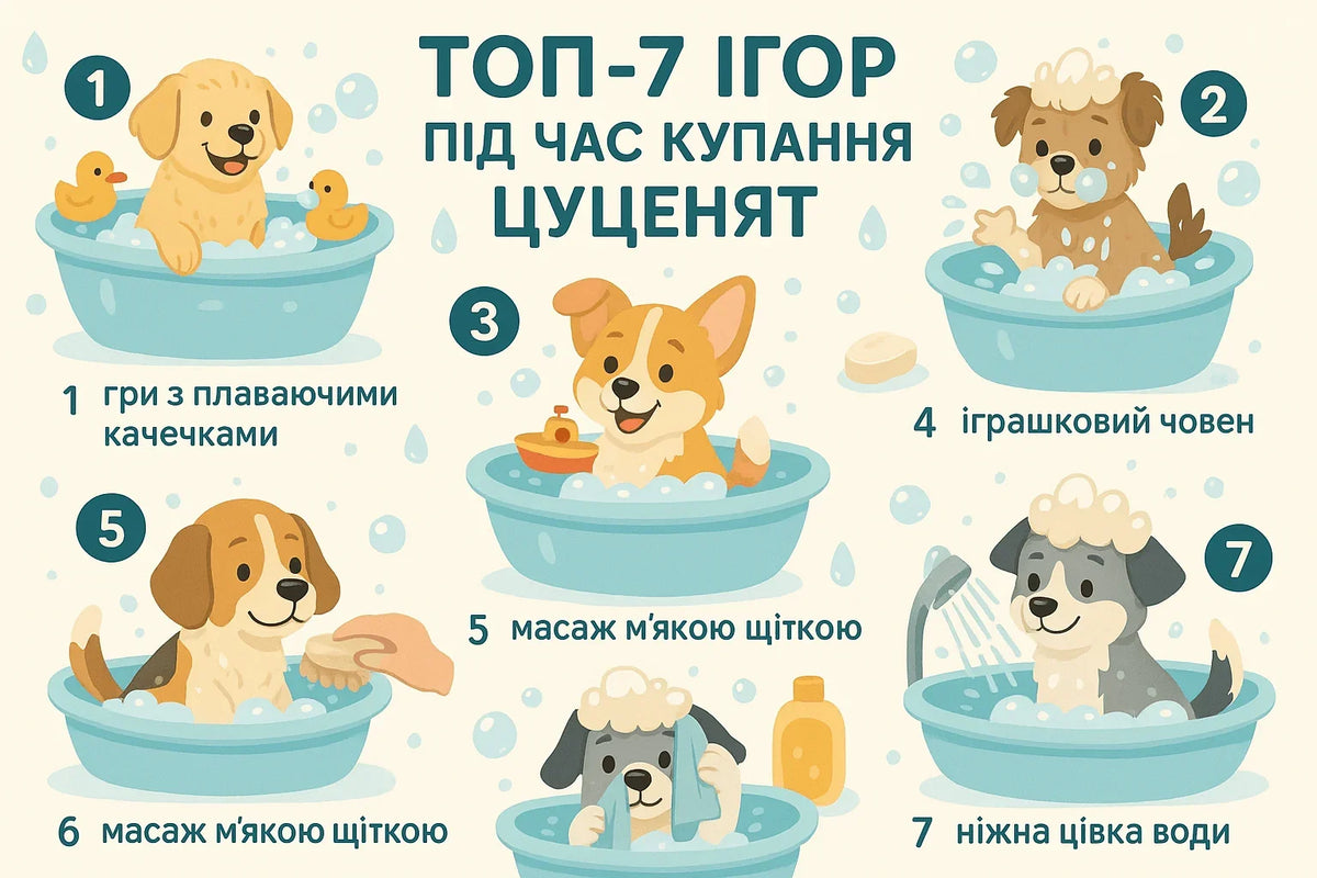 ТОП-7 ігор під час купання цуценят — безпечні ідеї PetsChoice