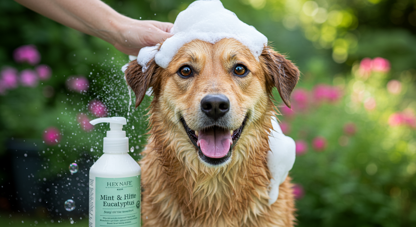 Попрощайтеся зі свербінням шкіри: заспокійливий і дезодоруючий ефект шампуню для собак із м’ятою та евкаліптом для вашого улюбленця