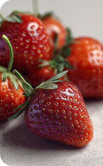Close-up of fresh strawberries on a light background